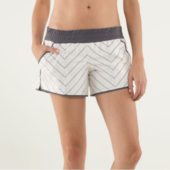 lululemon athletica Pants - Lululemon Shake & Break Short Slalom Stripe Angel Wing / Soot Light Size 4